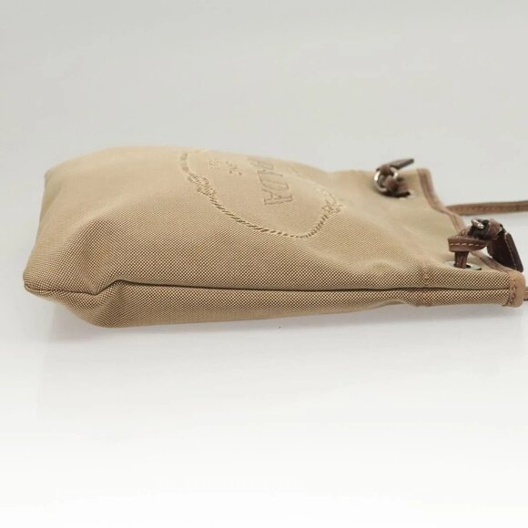 PRADA Shoulder Bag Canvas Brown Gold Auth - Picture 4 of 16